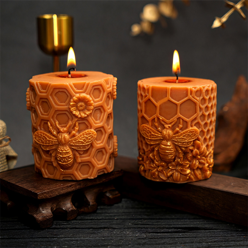 Potsticker Mold - แม่พิมพ์เทียนซิลิโคนรูปทรงรังผึ้ง 3 มิติ สำหรับทำเทียน DIY ลายดอกไม้