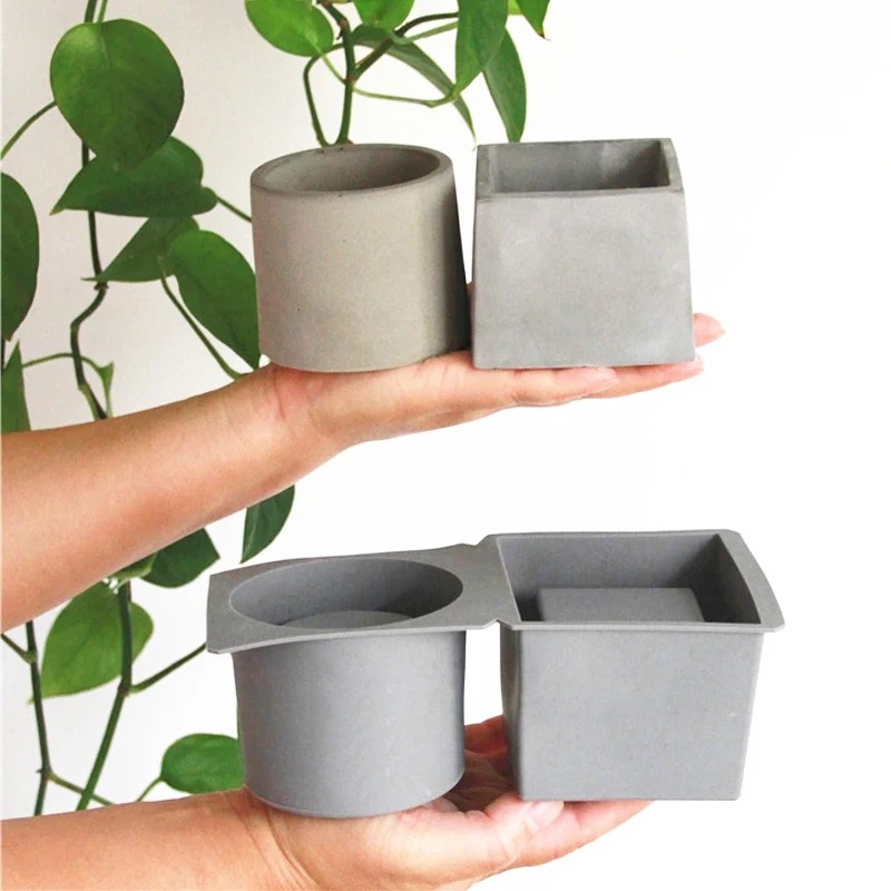 Potsticker Mold - แม่พิมพ์ซิลิโคนกระถางดอกไม้สำหรับกล่องจัดเก็บเครื่องประดับแบบ DIY แม่พิมพ์ทำคอนกรีตซีเมนต์กระจกคริสตัลอีพ็อกซี่ดินปั้นตกแต่งบ้าน
