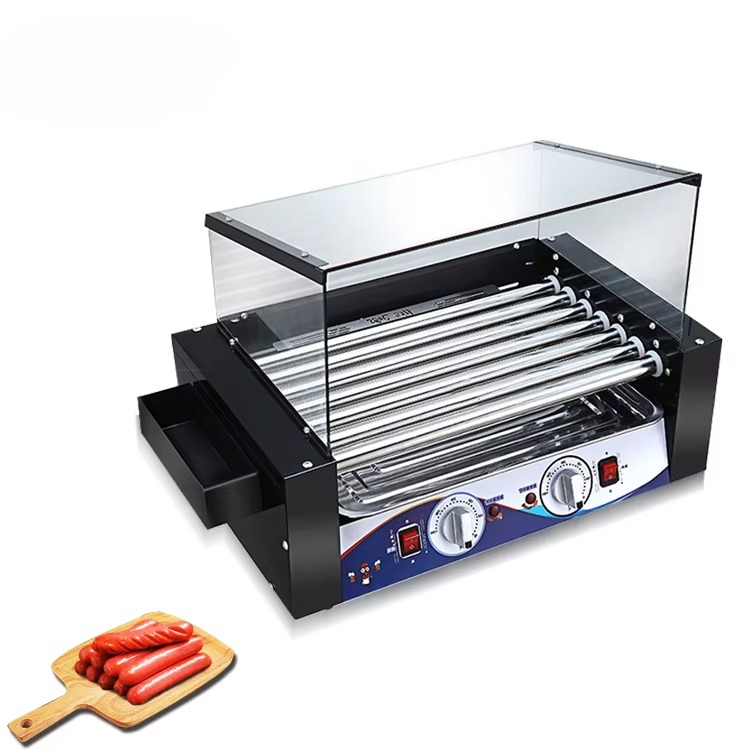 Hot Dog Press - เครื่องทำฮอทดอกไฟฟ้า GQ-KCJ07 ขายดี เครื่องอุ่นไส้กรอกฮอทดอกเชิงพาณิชย์ เครื่องย่างฮอทดอก สแตนเลส