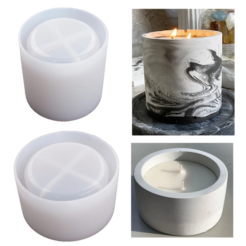 Potsticker Mold - 3 ขนาดรอบซีเมนต์คอนกรีตแม่พิมพ์สําหรับเทียนถ้วยผู้ถือแม่พิมพ์ซิลิโคน DIY Handmade ดอกไม้หม้อดินแม่พิมพ์ขี้ผึ้งกล่องทําเครื่องมือ